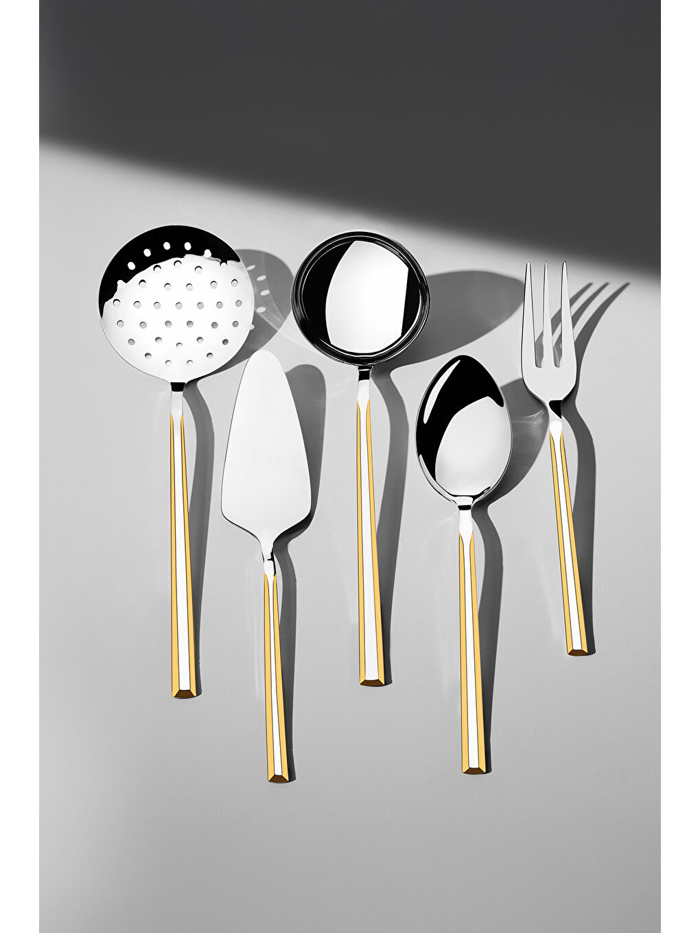 Sarı Milano Altın Sade 12 Kişilik 89 Parça Kutulu Çatal Kaşık Bıçak Takımı-1