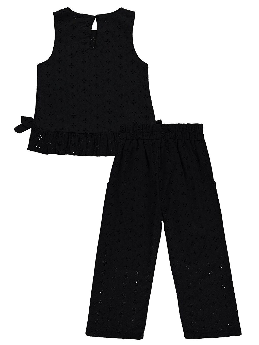 Girls Fiyonk Detaylı Brode 2-5 Yaş Takım - Siyah-2