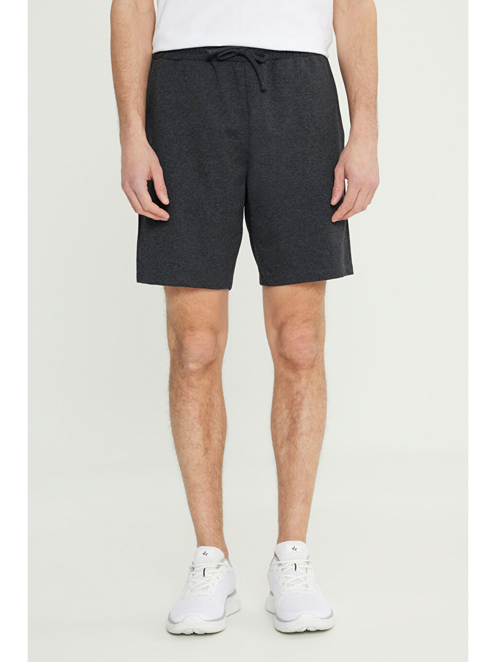 Antrasit Erkek ANTRASIT-GRI MELANJ 2'li Paket Pamuklu Nefes Alabilen 2 İplik Cepli Standart Fit Şort-1