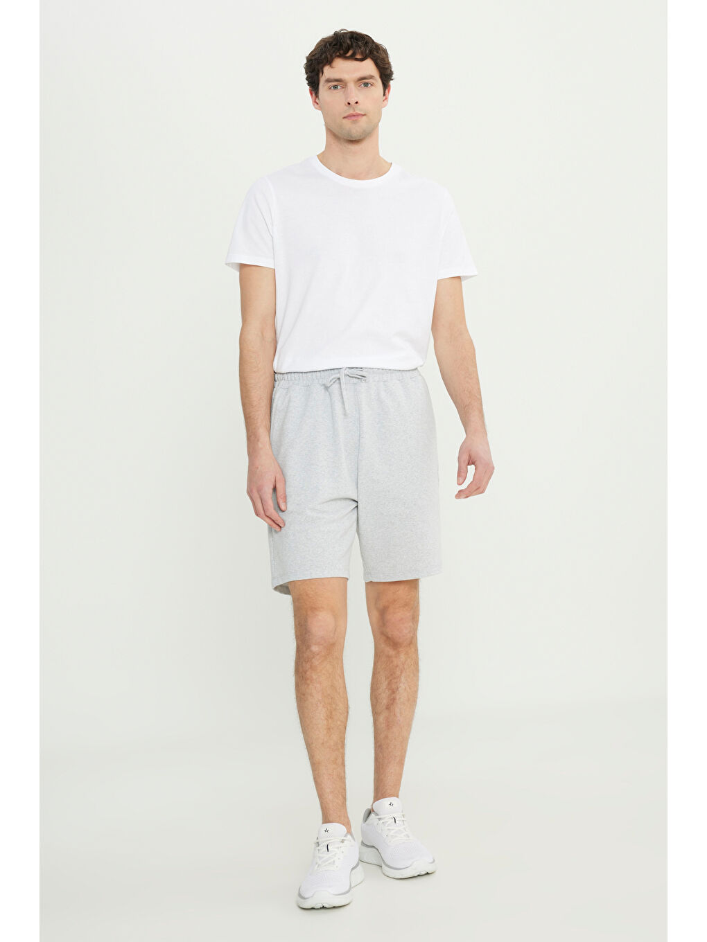 Antrasit Erkek ANTRASIT-GRI MELANJ 2'li Paket Pamuklu Nefes Alabilen 2 İplik Cepli Standart Fit Şort-4