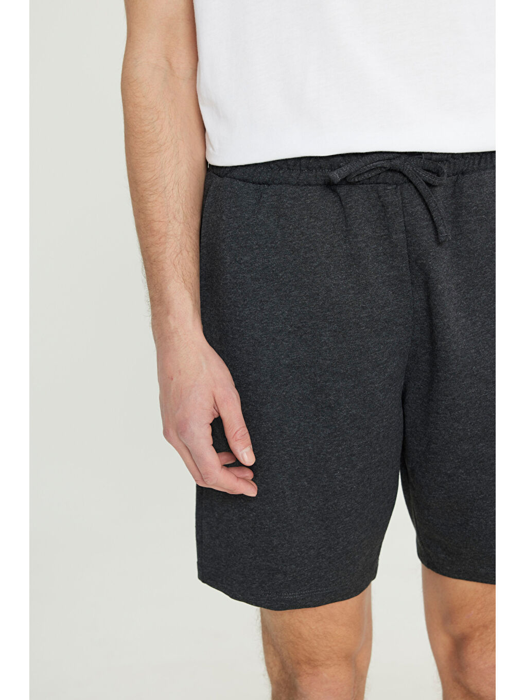 Antrasit Erkek ANTRASIT-GRI MELANJ 2'li Paket Pamuklu Nefes Alabilen 2 İplik Cepli Standart Fit Şort-7