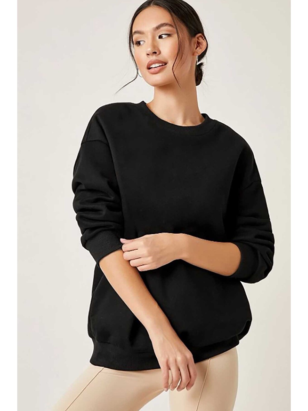 Siyah Basic Sweatshirt Mg806-1