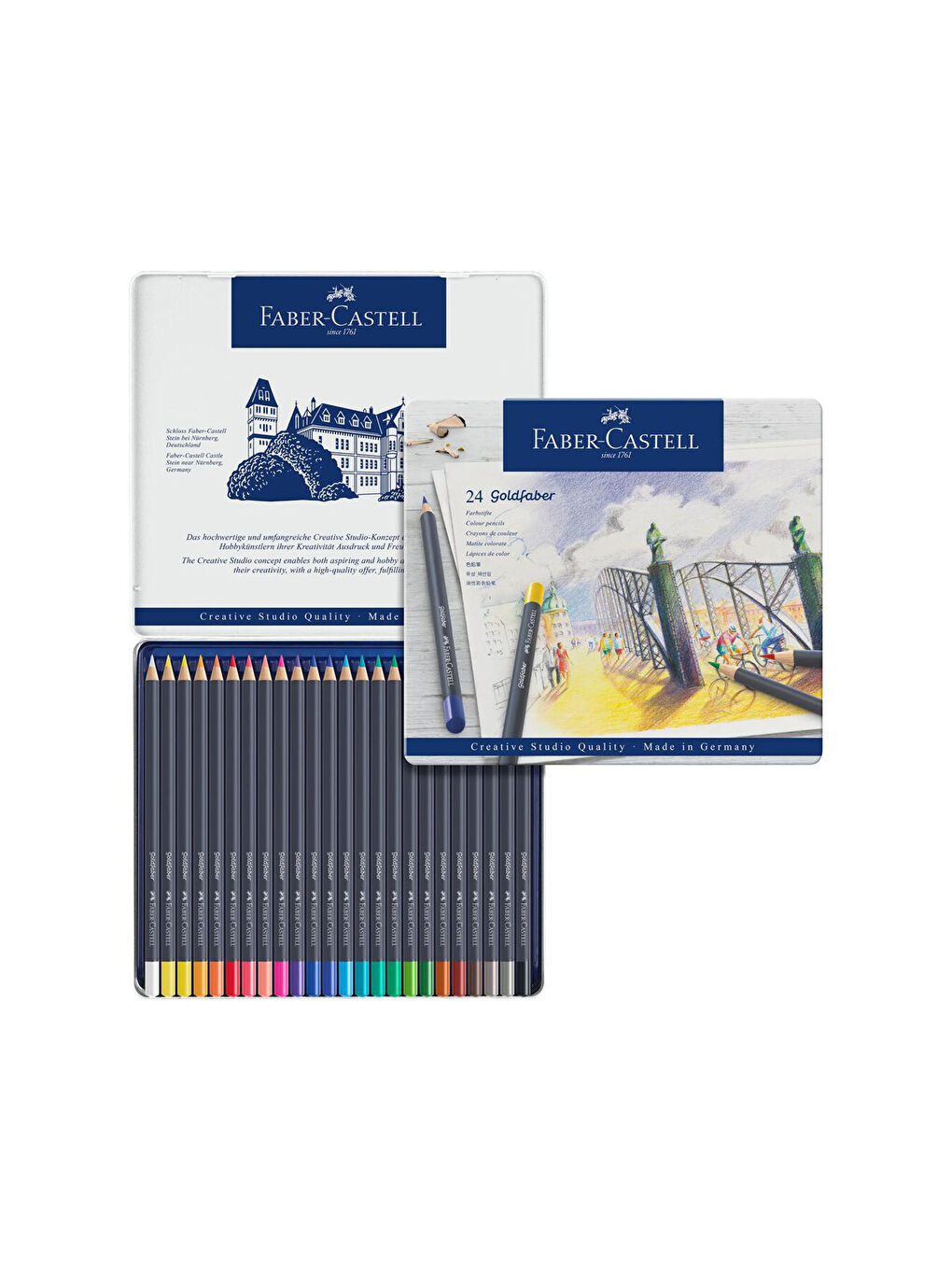 Goldfaber Boya Kalemi 24lü, Parlak ve Canlı Renkler, Metal Kutulu-1