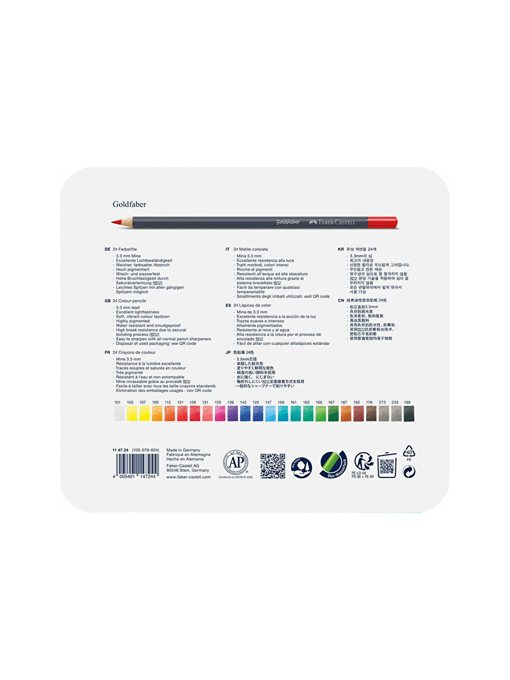 Goldfaber Boya Kalemi 24lü, Parlak ve Canlı Renkler, Metal Kutulu-3