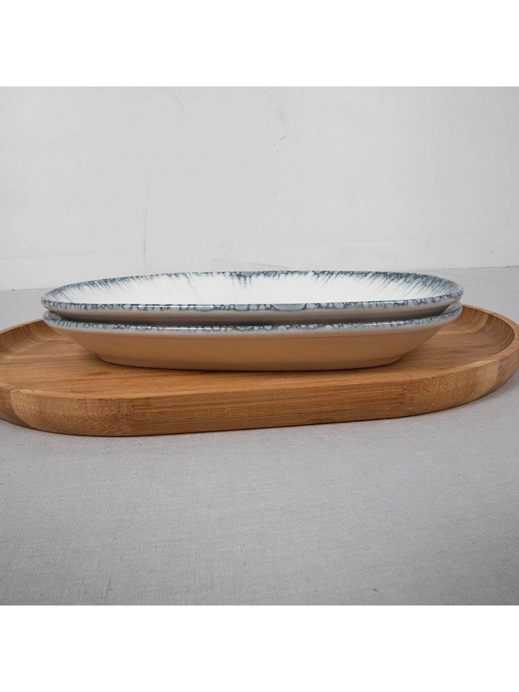 Ekru Antares 2 Parça 24 Cm Bone Kayık Tabak-1
