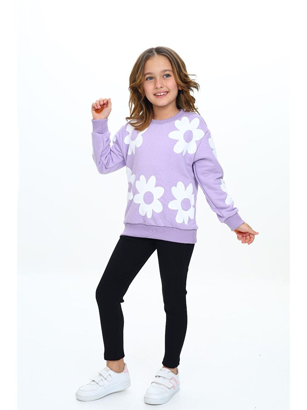 Lila Baskılı Çocuk Alt Üst Takım-1