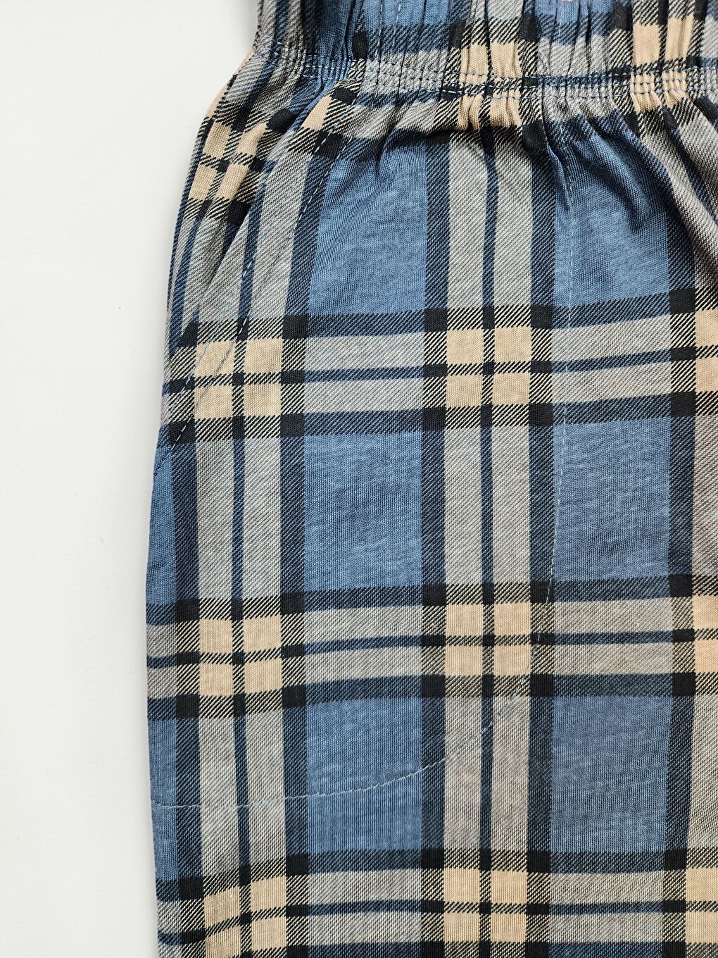 Gri Erkek %100 Doğal Organik Pamuk Ekose Cepli Kaliteli Pijama Altı-2