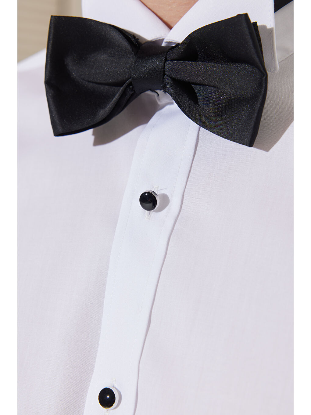 Erkek Beyaz Slim Fit Dar Kesim Ata Yaka Uzun Kollu Klasik Gömlek-4