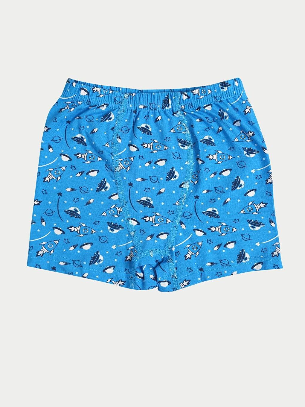 6'Lı Erkek Çocuk Pamuklu Astro & Space Karışık Boxer-3