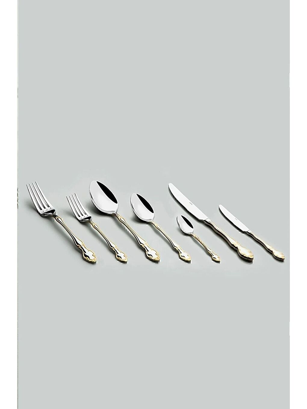 Sarı Adriana Altın Sade 12 Kişilik 89 Parça Deri Kutulu Çatal Kaşık Bıçak Takımı-4