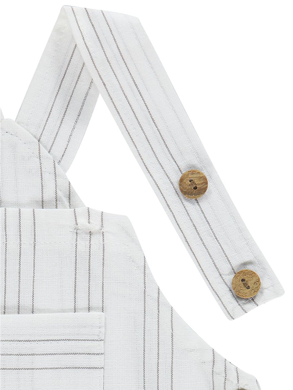 Baby Çizgili 6-18 Ay Salopet - Ekru 6-9 Ay-2