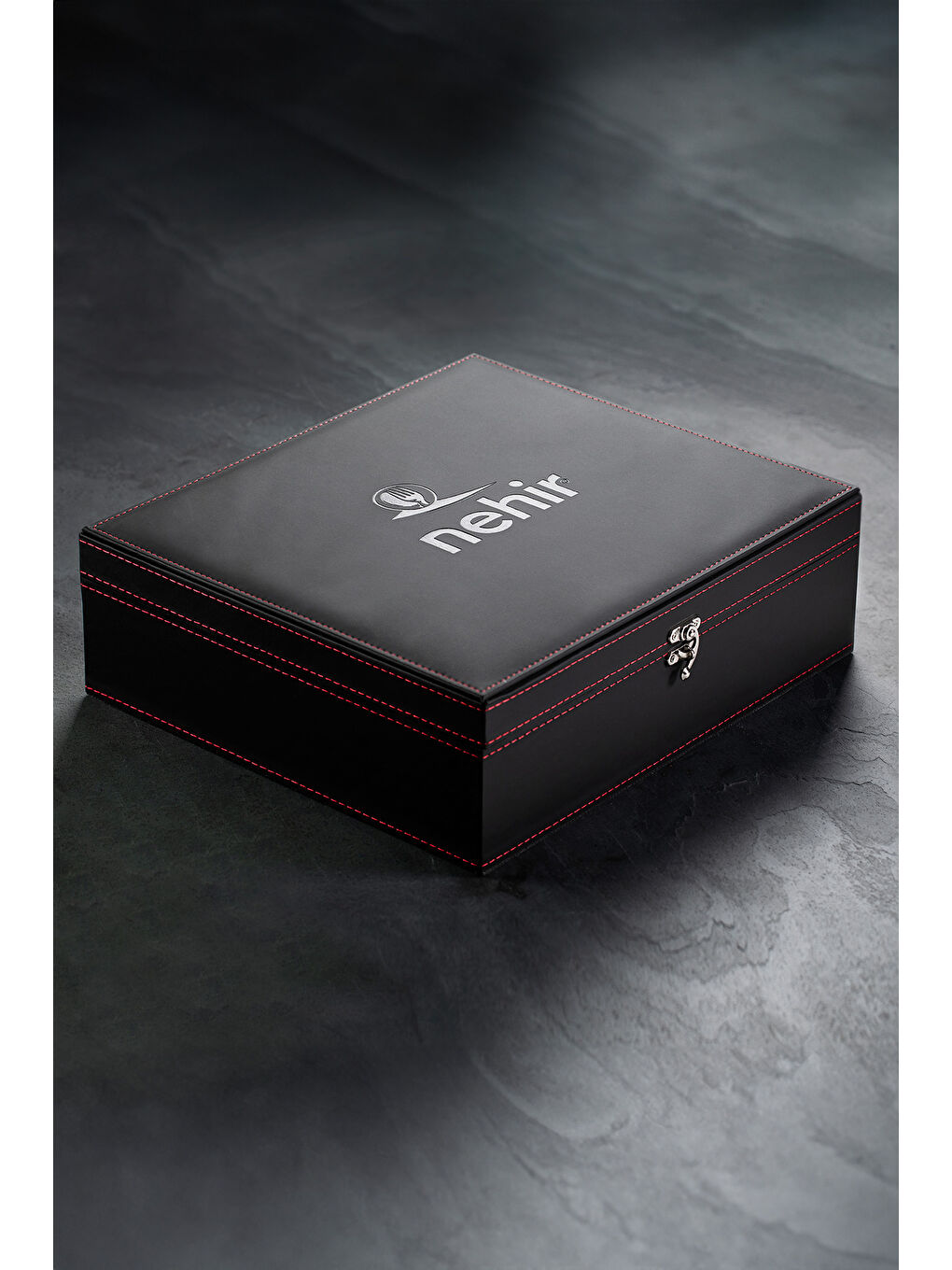 Sarı Adriana Altın Sade 12 Kişilik 89 Parça Deri Kutulu Çatal Kaşık Bıçak Takımı-8