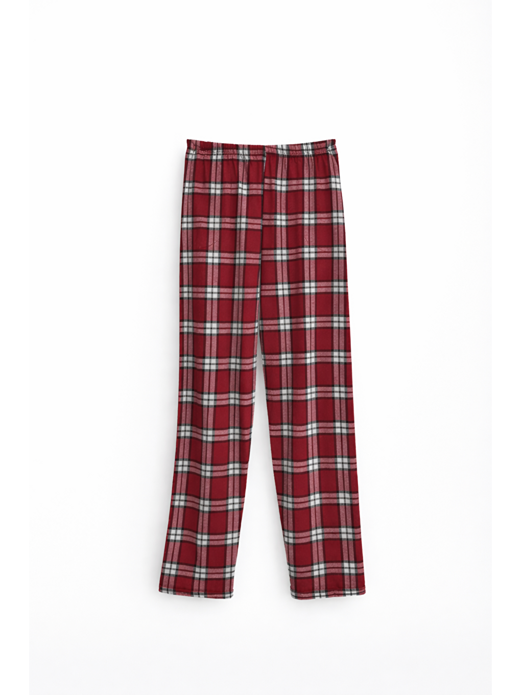 Kırmızı Erkek %100 Doğal Organik Pamuk Ekose Cepli Kaliteli Pijama Altı-1