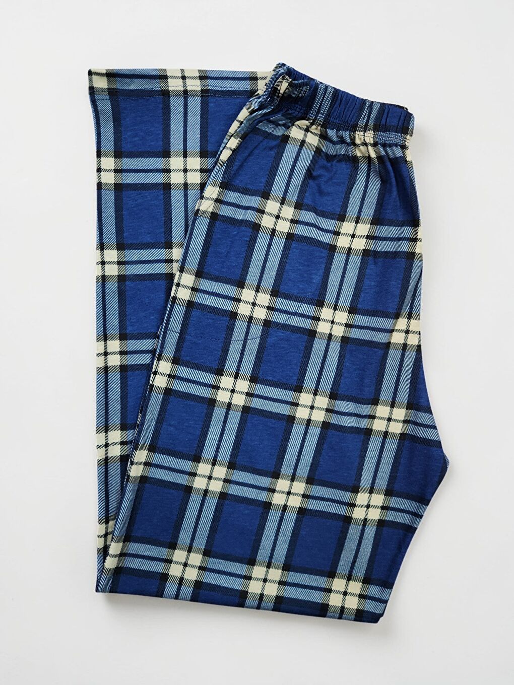 Lacivert Erkek %100 Doğal Organik Pamuk Ekose Cepli Kaliteli Pijama Altı-2