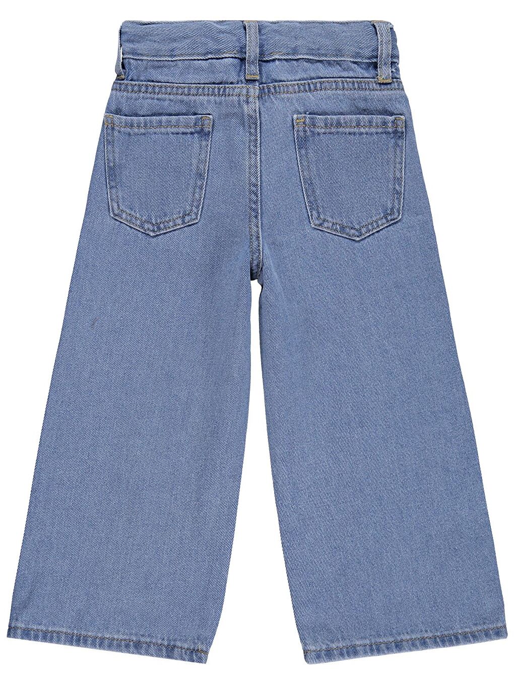 Girls Çiçek Nakışlı 2-5 Yaş Pantolon Jean - Mavi-1