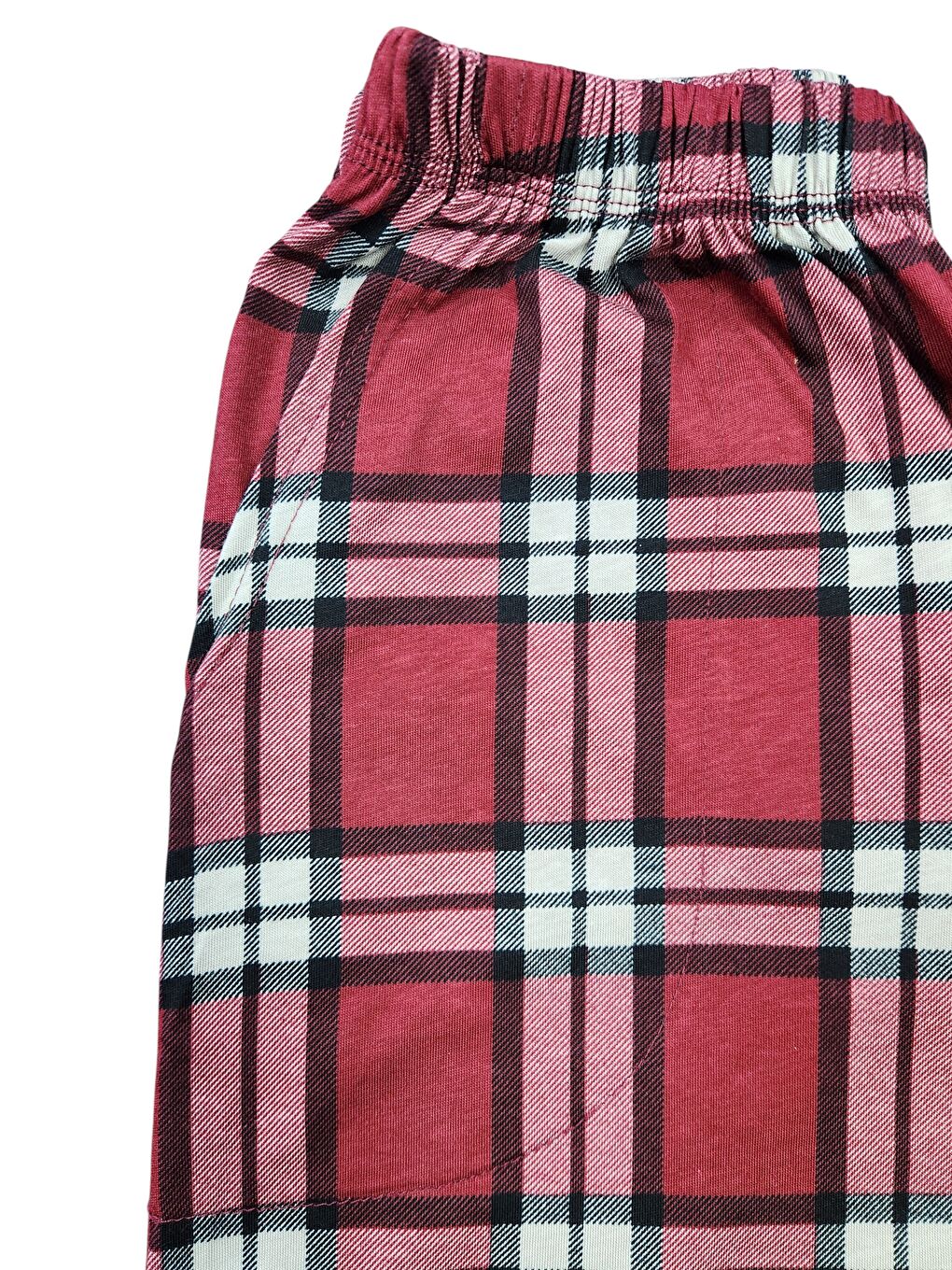 Kırmızı Erkek %100 Doğal Organik Pamuk Ekose Cepli Kaliteli Pijama Altı-4