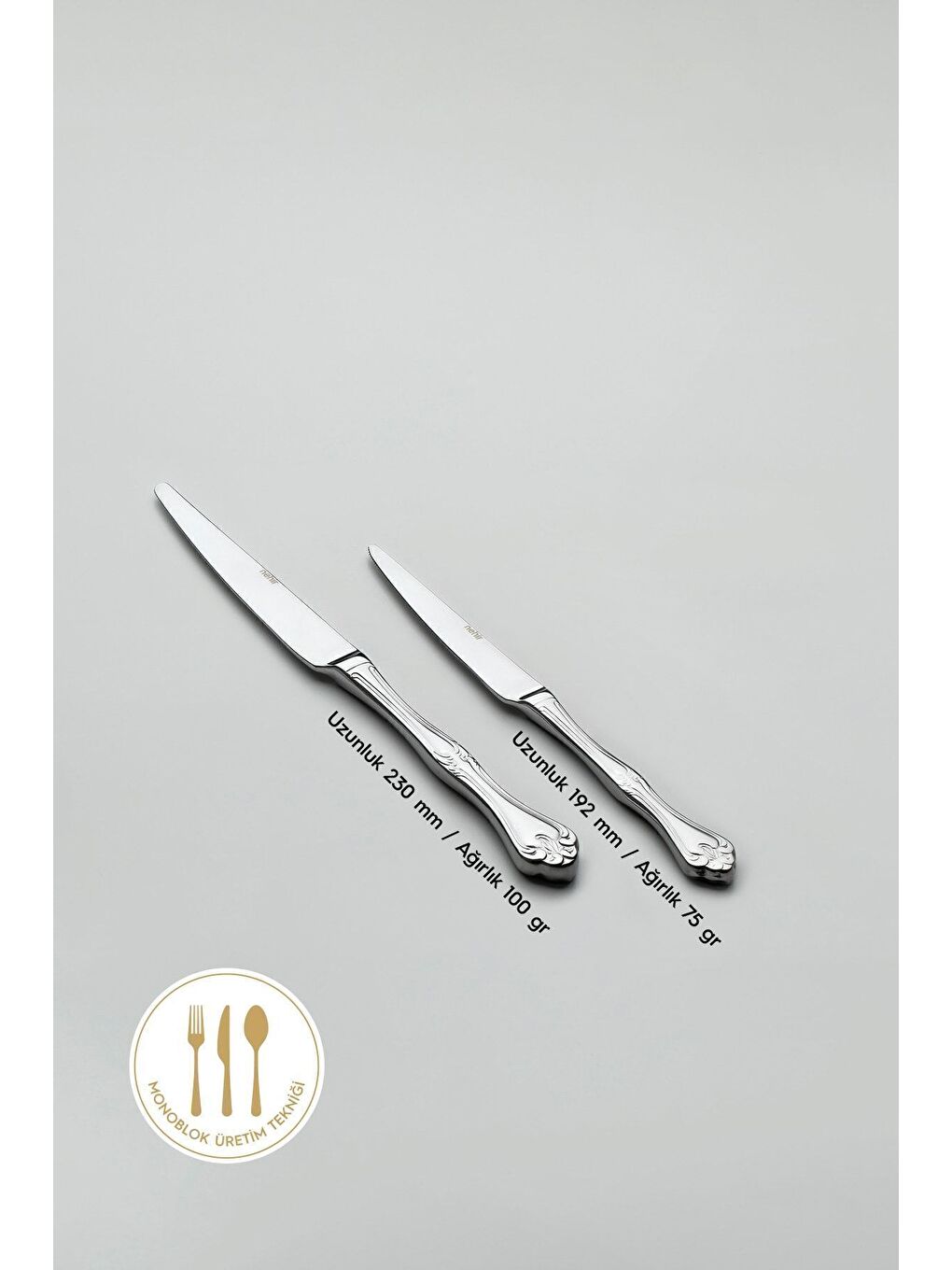 Gri Lalezar Sade 12 Kişilik 89 Parça Deri Kutulu Çatal Kaşık Bıçak Takımı-7