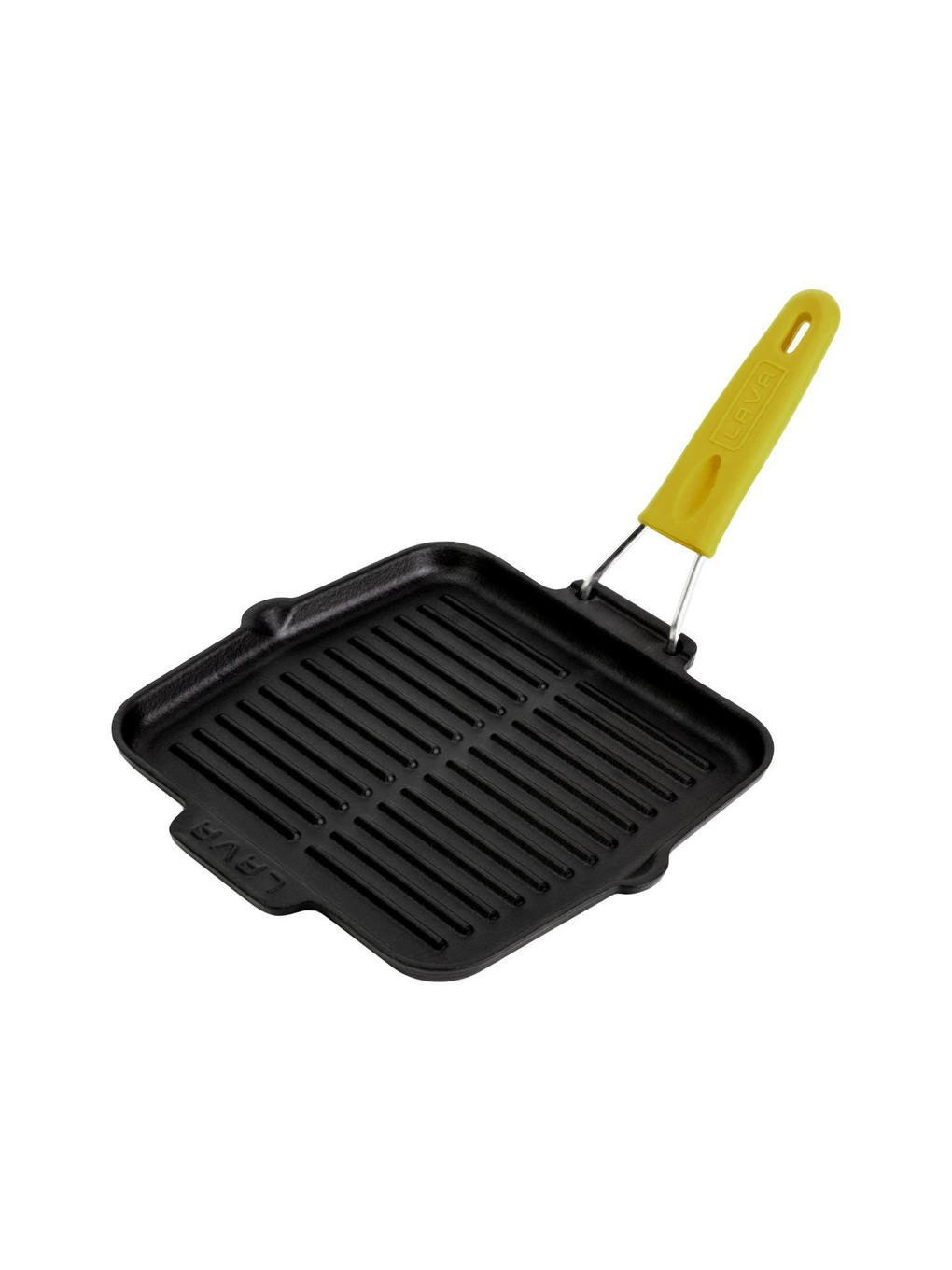 Sarı Kare Sığ Izgara Tavası Silikon Tel Saplı Ölçü 21x21 Cm-1