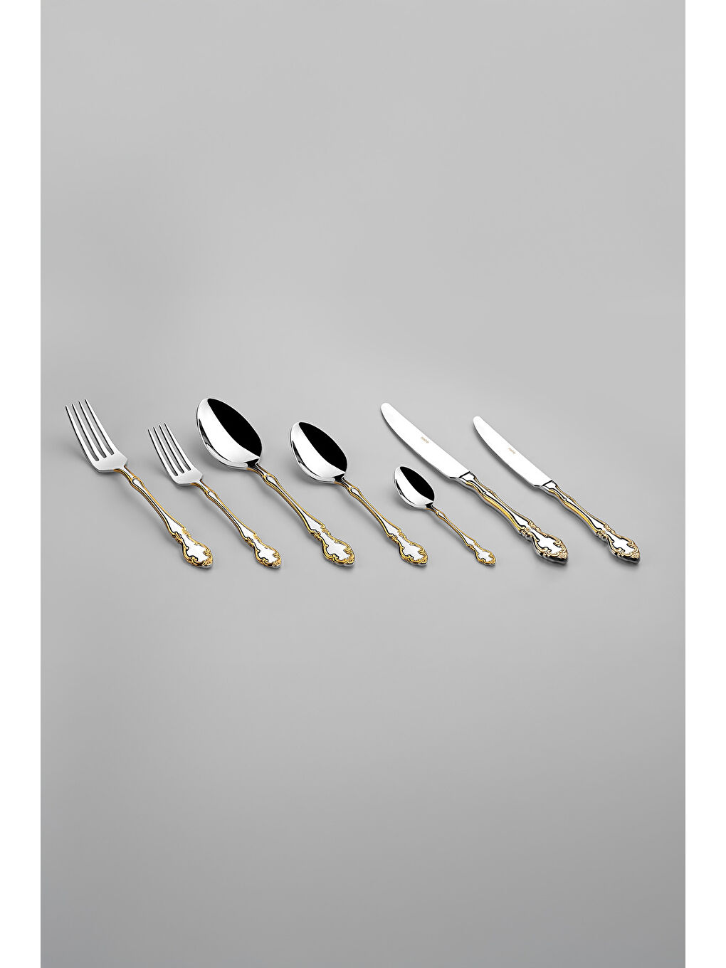 Sarı Adriana Altın Sade 12 Kişilik 89 Parça Kutulu Çatal Kaşık Bıçak Takımı-6