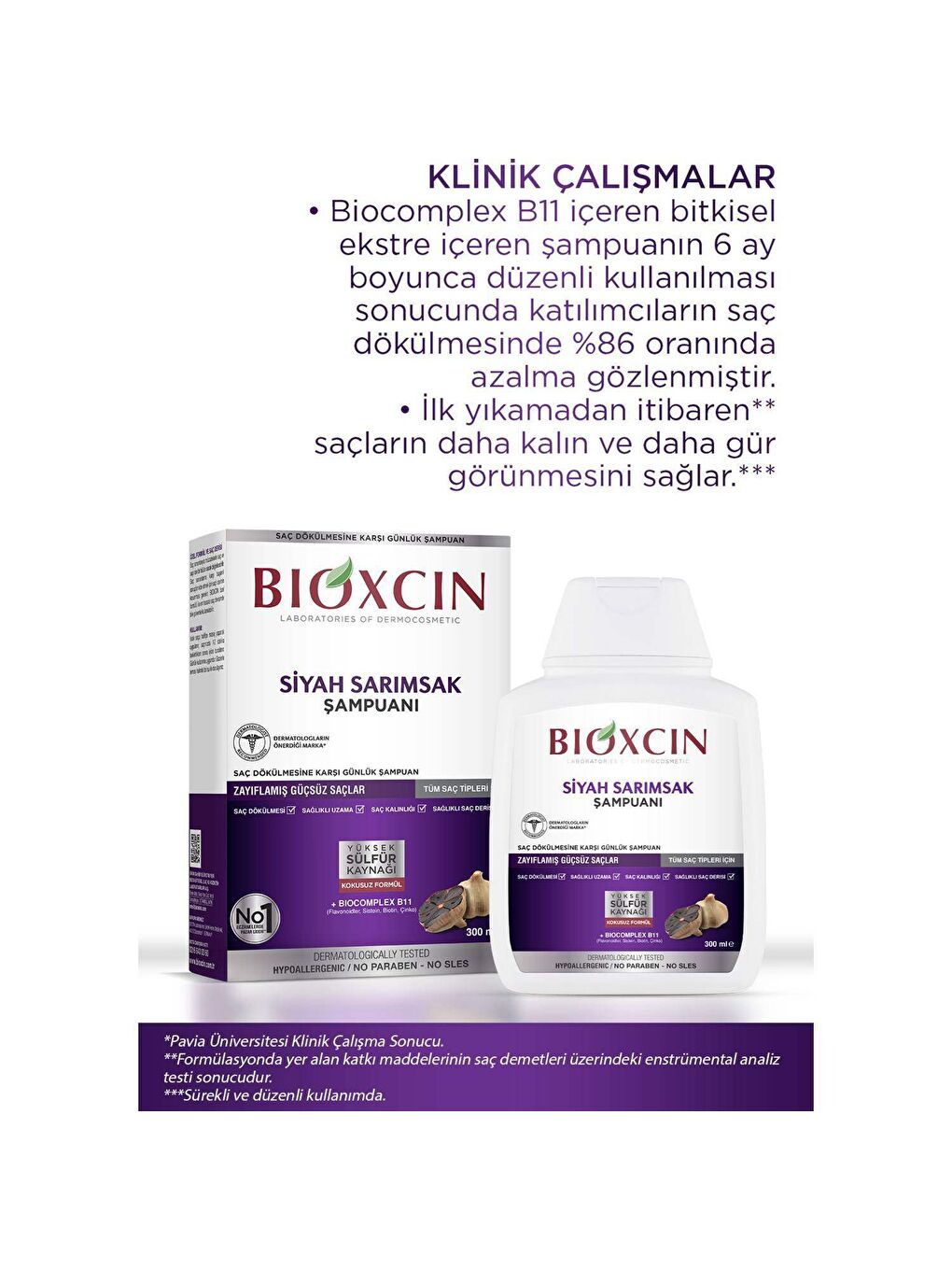 Bioxcin Renksiz Siyah Sarımsak Şampuanı 3 Al 2 Öde (3 x 300 ml) - 2