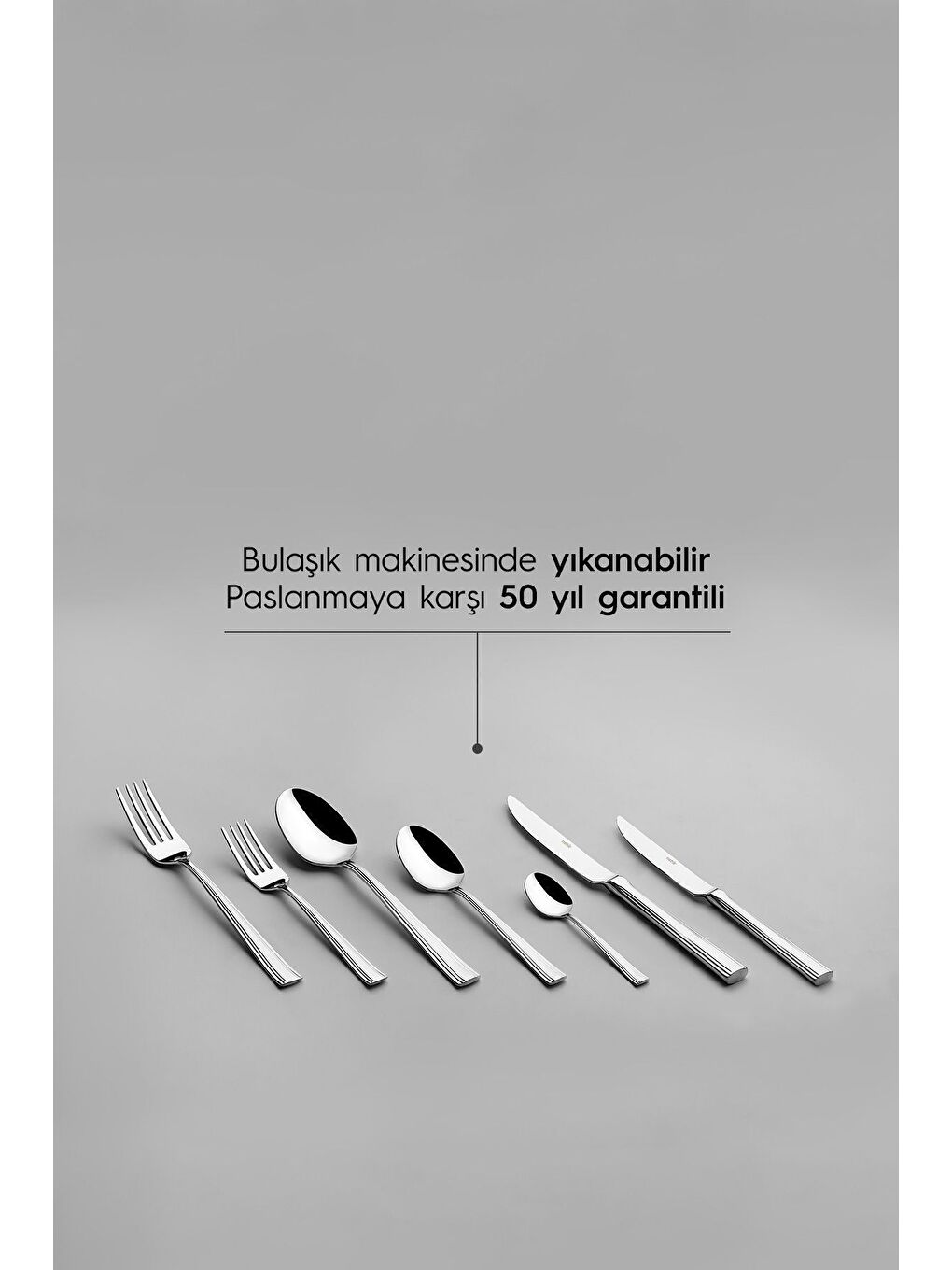 Gri Katre Sade 12 Kişilik 89 Parça Deri Kutulu Çatal Kaşık Bıçak Takımı-3