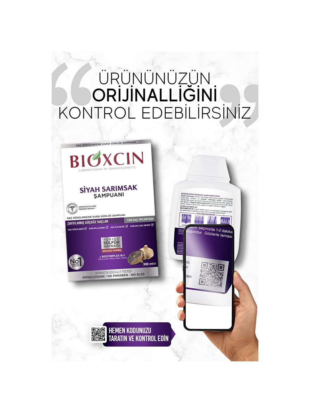 Bioxcin Renksiz Siyah Sarımsak Şampuanı 3 Al 2 Öde (3 x 300 ml) - 3