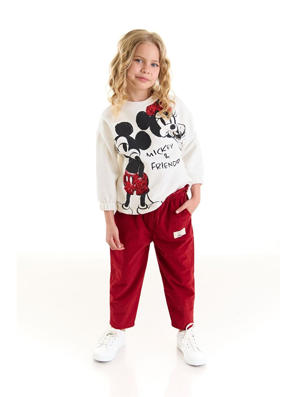 Ekru Minnie Mouse Lisanslı Kız Çocuk 2'li Takım 21221