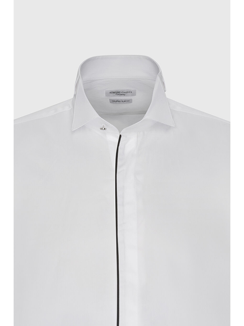 Erkek Beyaz Slim Fit Dar Kesim %100 Pamuk Ata Yaka Gömlek-6