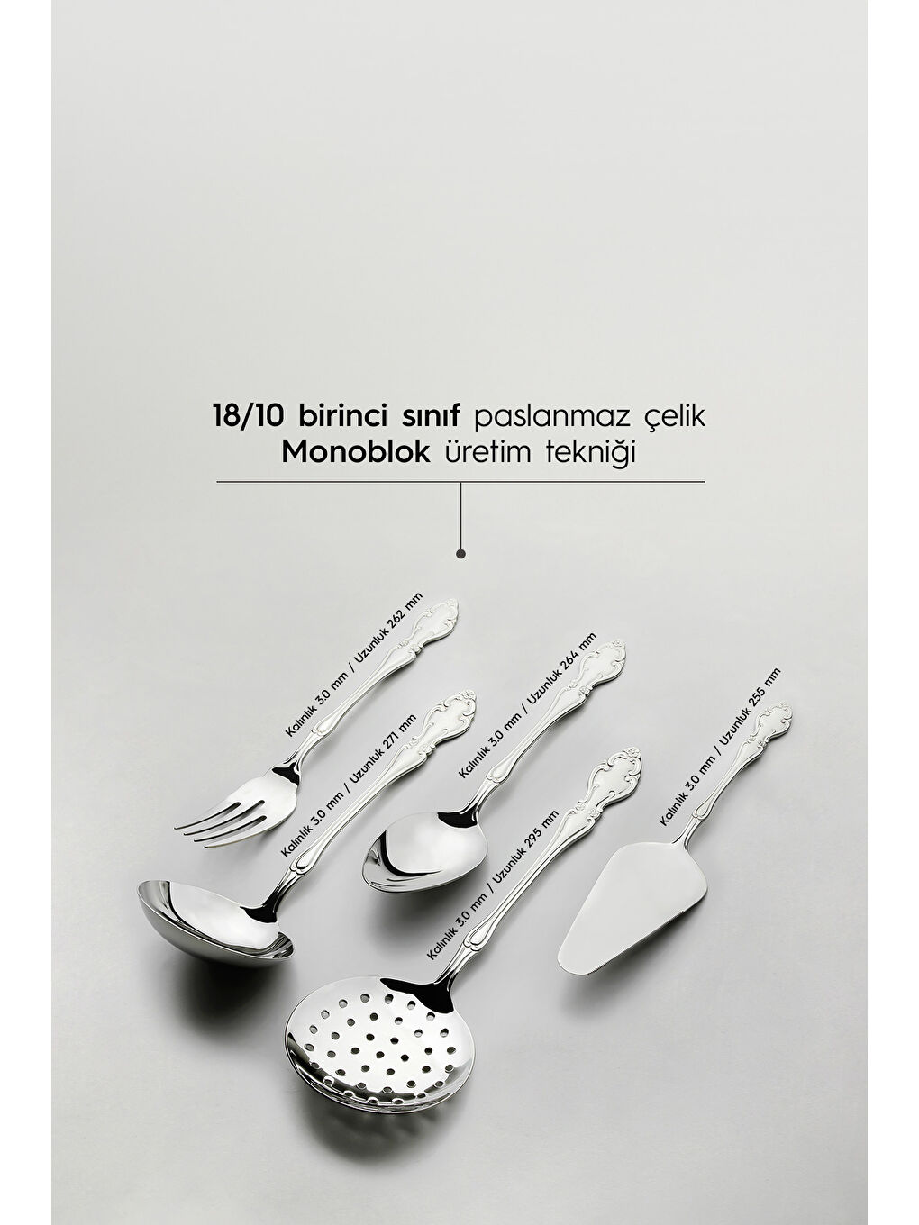 Gri Adriana Saten 12 Kişilik 89 Parça Kutulu Çatal Kaşık Bıçak Takımı-5