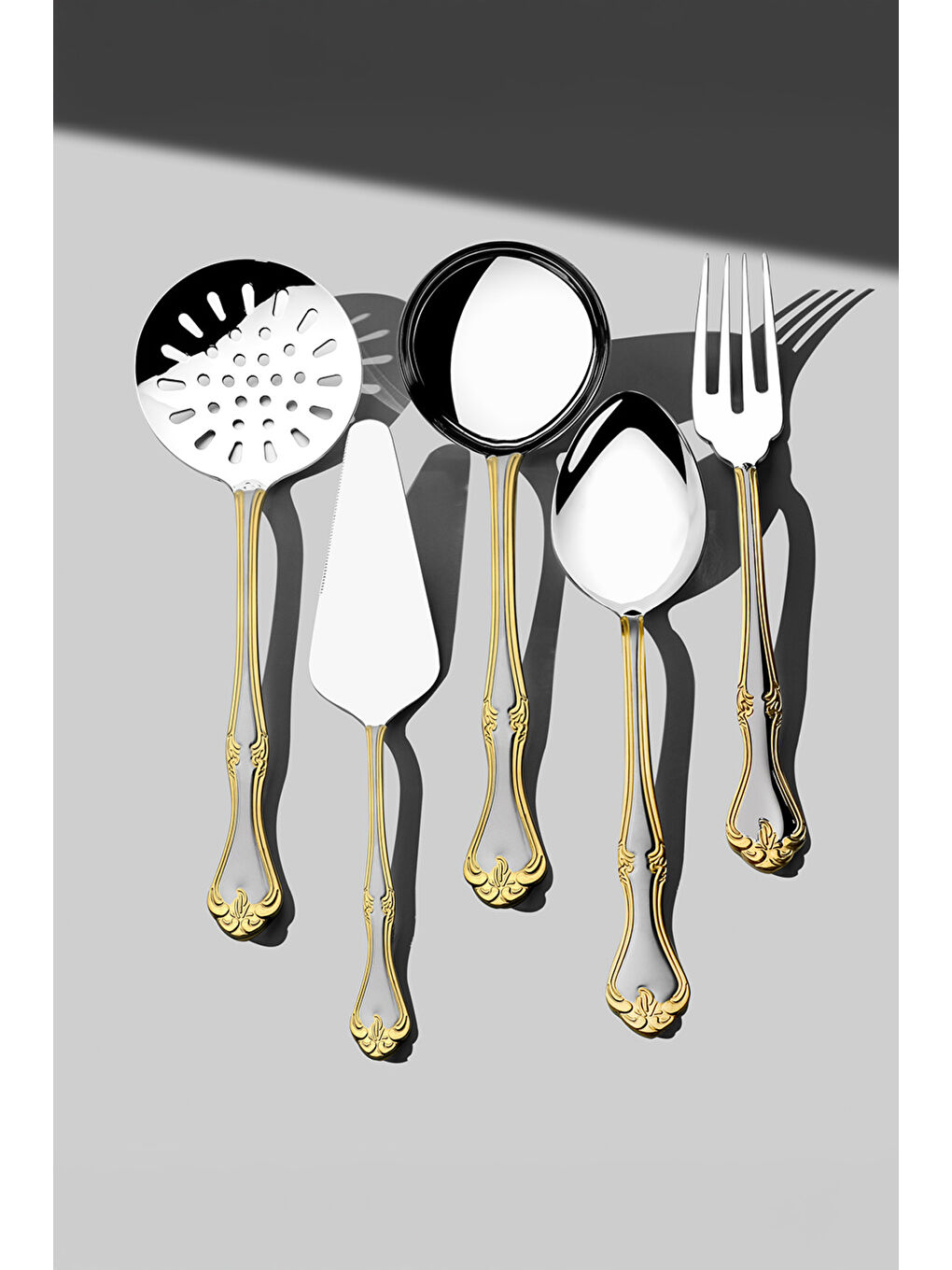 Sarı Lalezar Altın Saten 12 Kişilik 89 Parça Kutulu Çatal Kaşık Bıçak Takımı-1