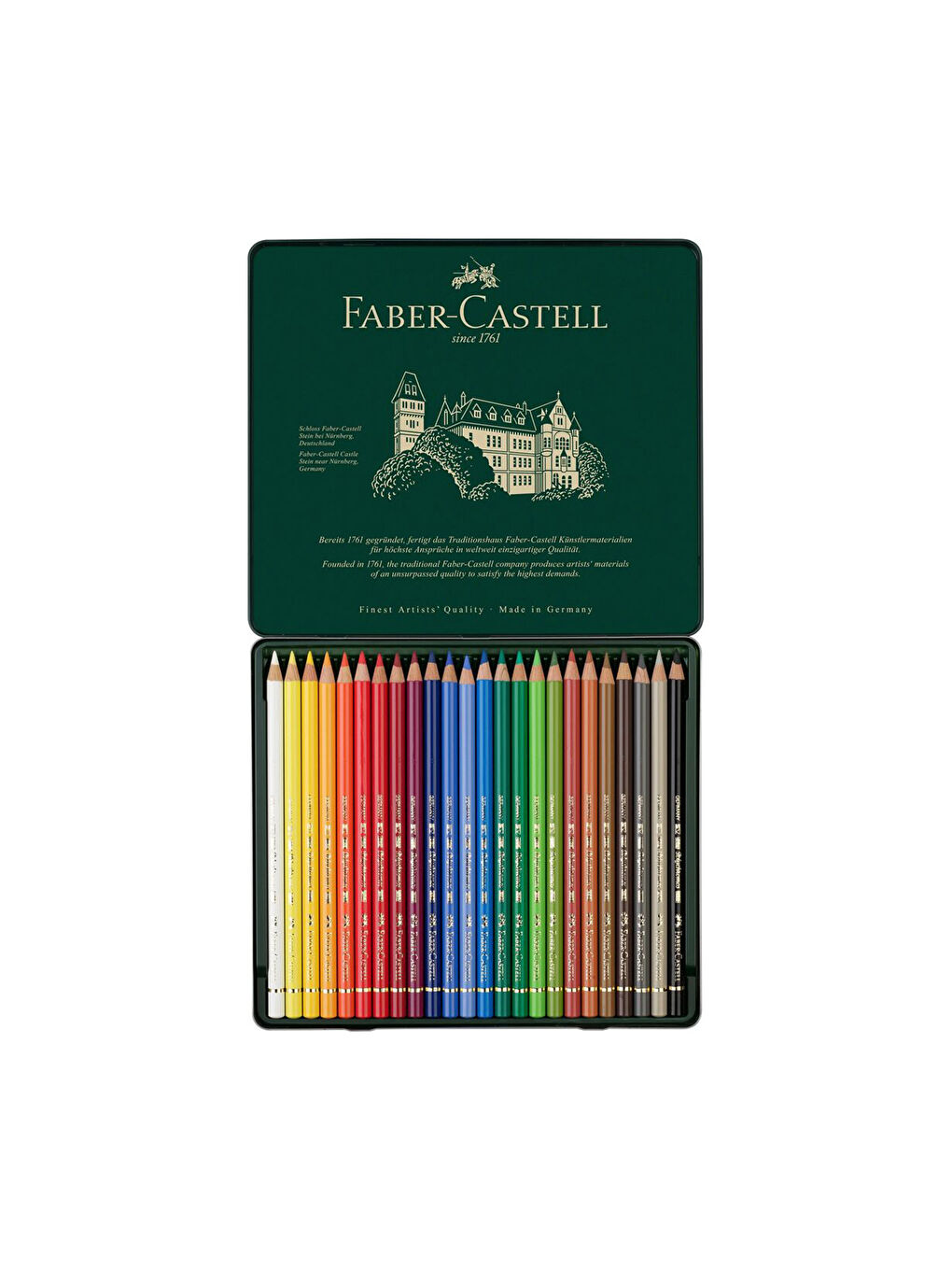 Polychromos 24 Renk Boya Kalemi, Örtücü ve Parlak Renkler, Yüksek Pigmentli, Metal Kutulu-1