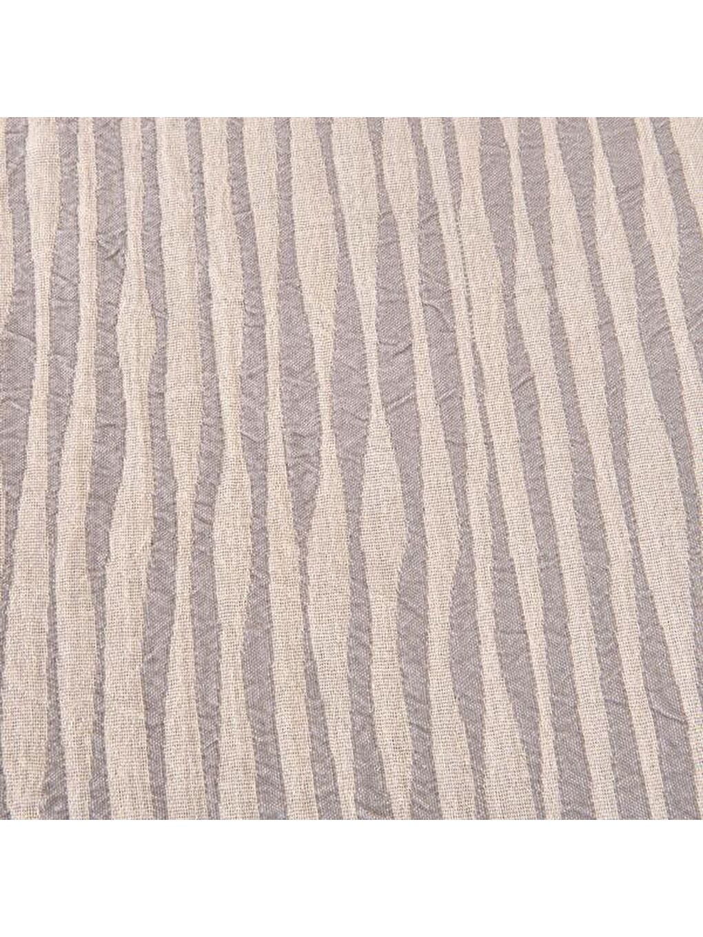 Soft Çift Kişilik Çizgili Yatak Örtüsü - Gri - 225x250 cm-2