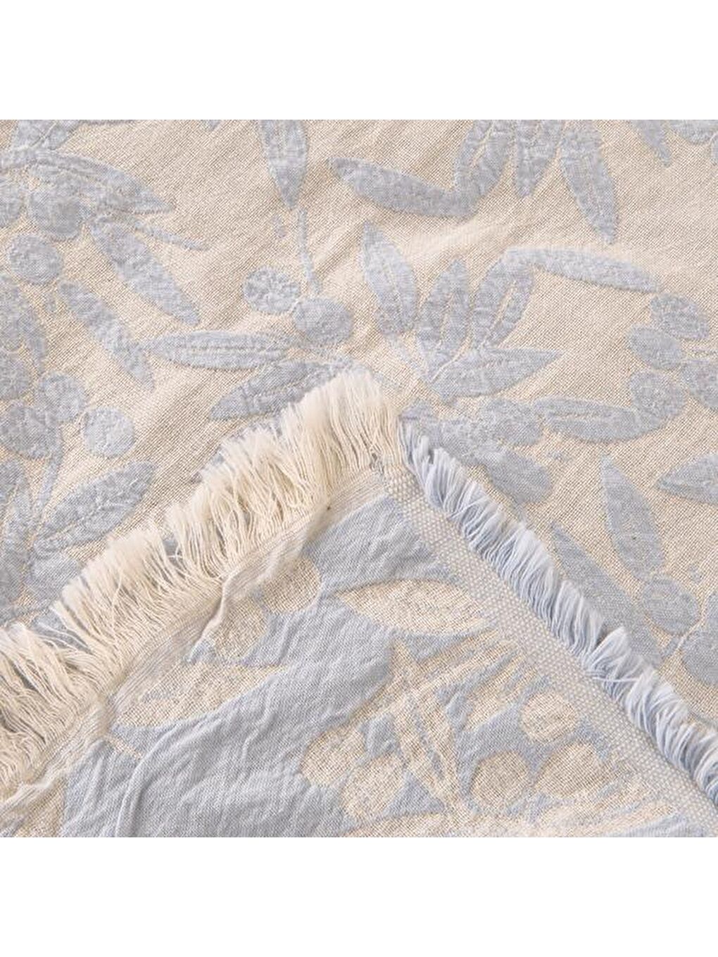 Soft Çiçek Desenli Çift Kişilik Yatak Örtüsü - Mavi - 225x250 cm-1