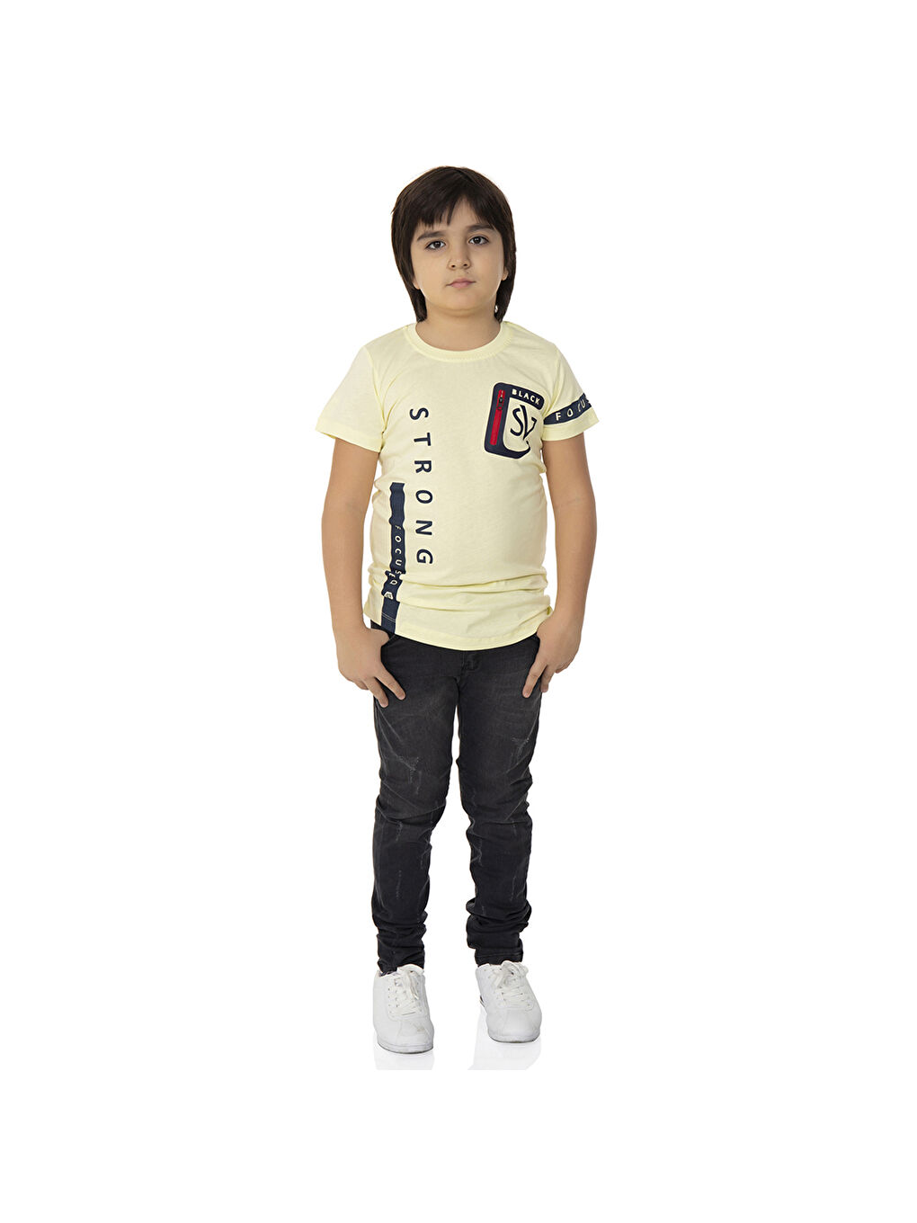 Toontoykids Sarı Erkek Çocuk T-Shirt Strong Baskılı