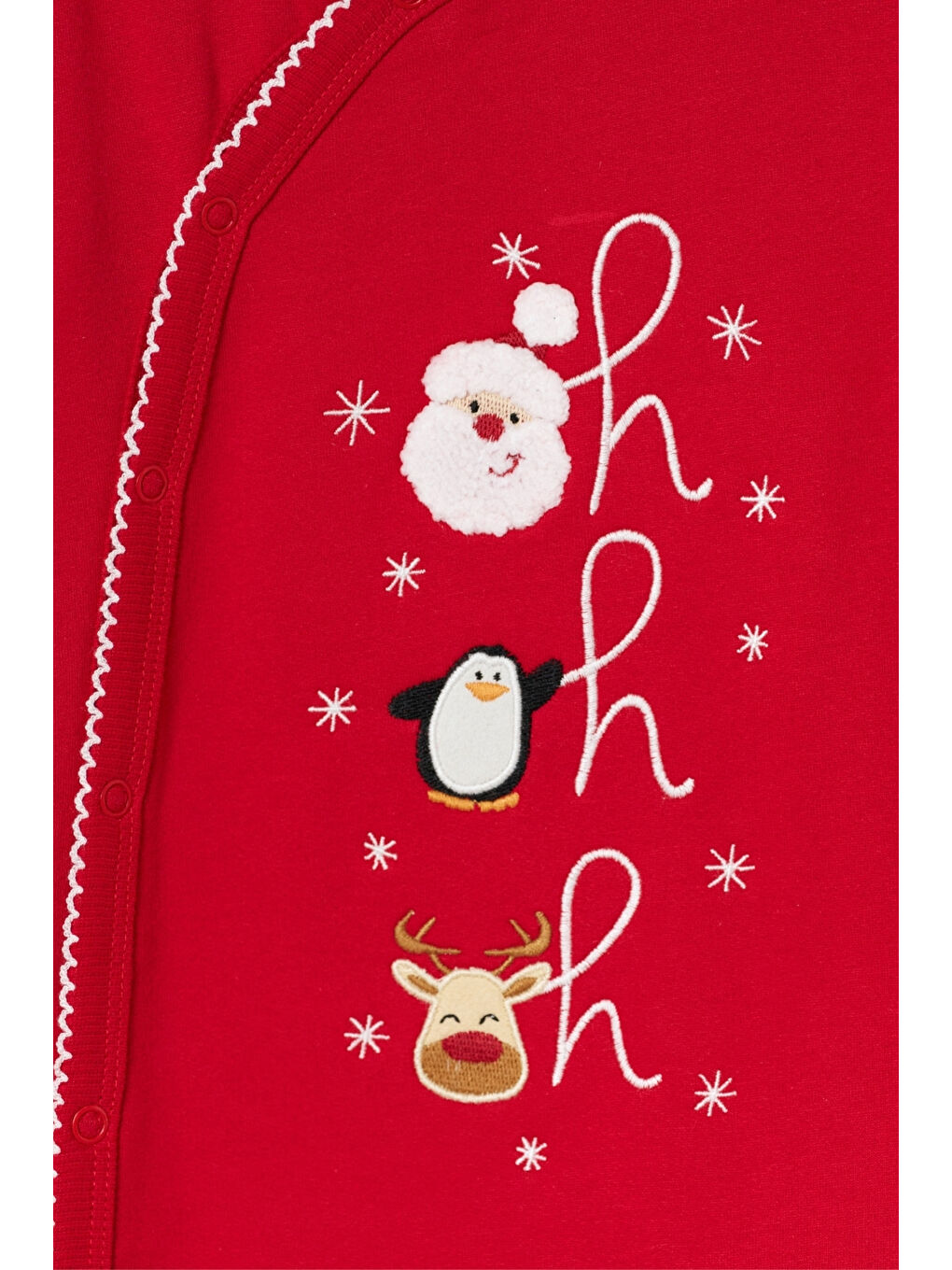 Kırmızı Yılbaşı Tema Baskılı Kız Bebek Tulum - Nixie-1