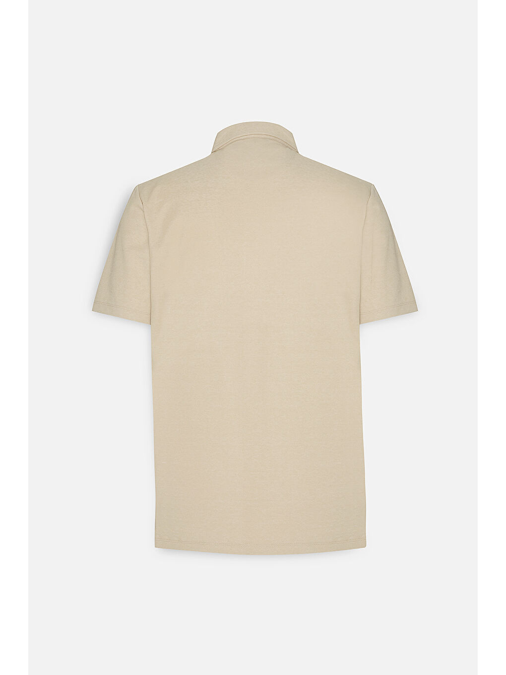 Erkek Bej Comfort Fit Rahat Kesim Polo Yaka Pamuklu Kısa Kollu Tişört-8