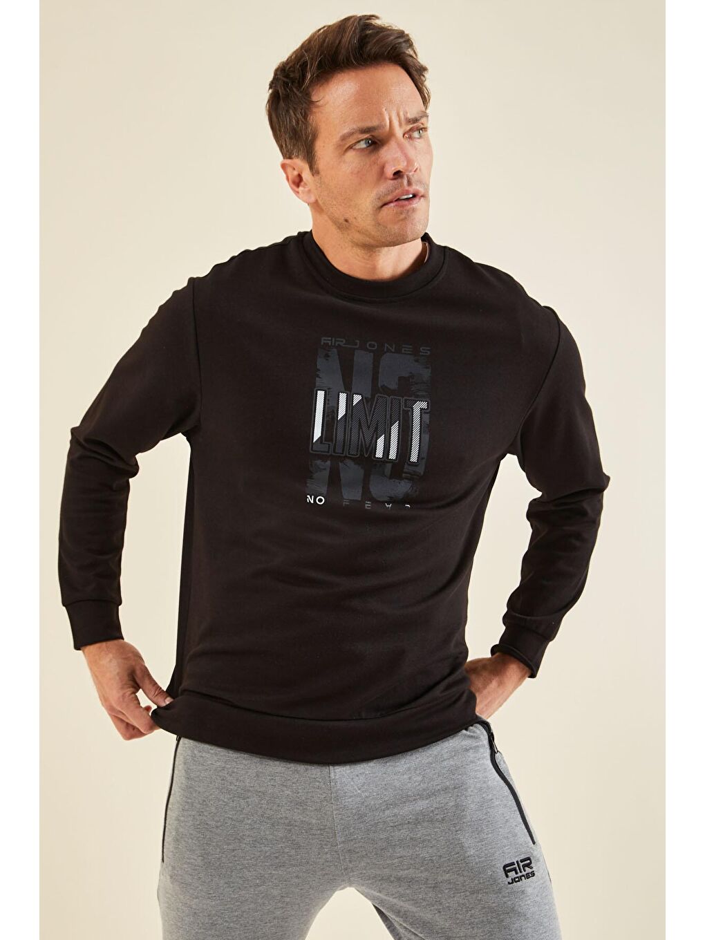 Lindon Siyah O Yaka Erkek Sweatshirt - 88130-3