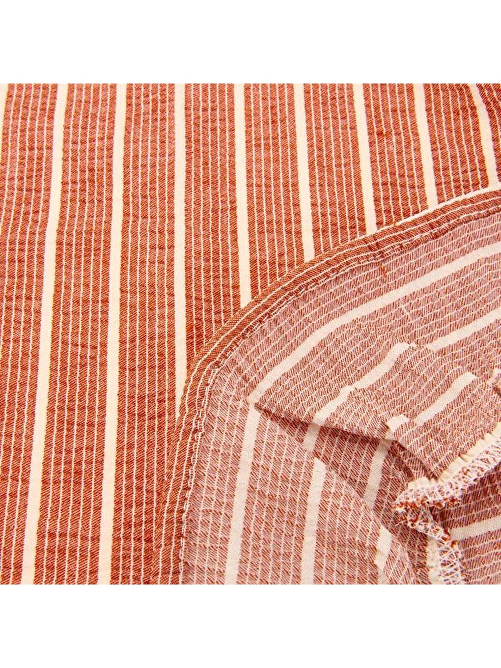 Kahverengi Soft Fırfırlı Runner - Kiremit - 40x126 cm-3