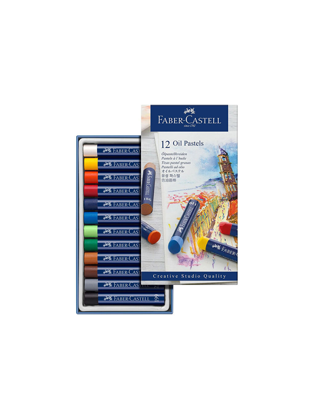 Creative Studio 12’li Yağlı Pastel Boya Seti,Canlı Renkler, Kolay Uygulama, Yüksek Pigmentli-1