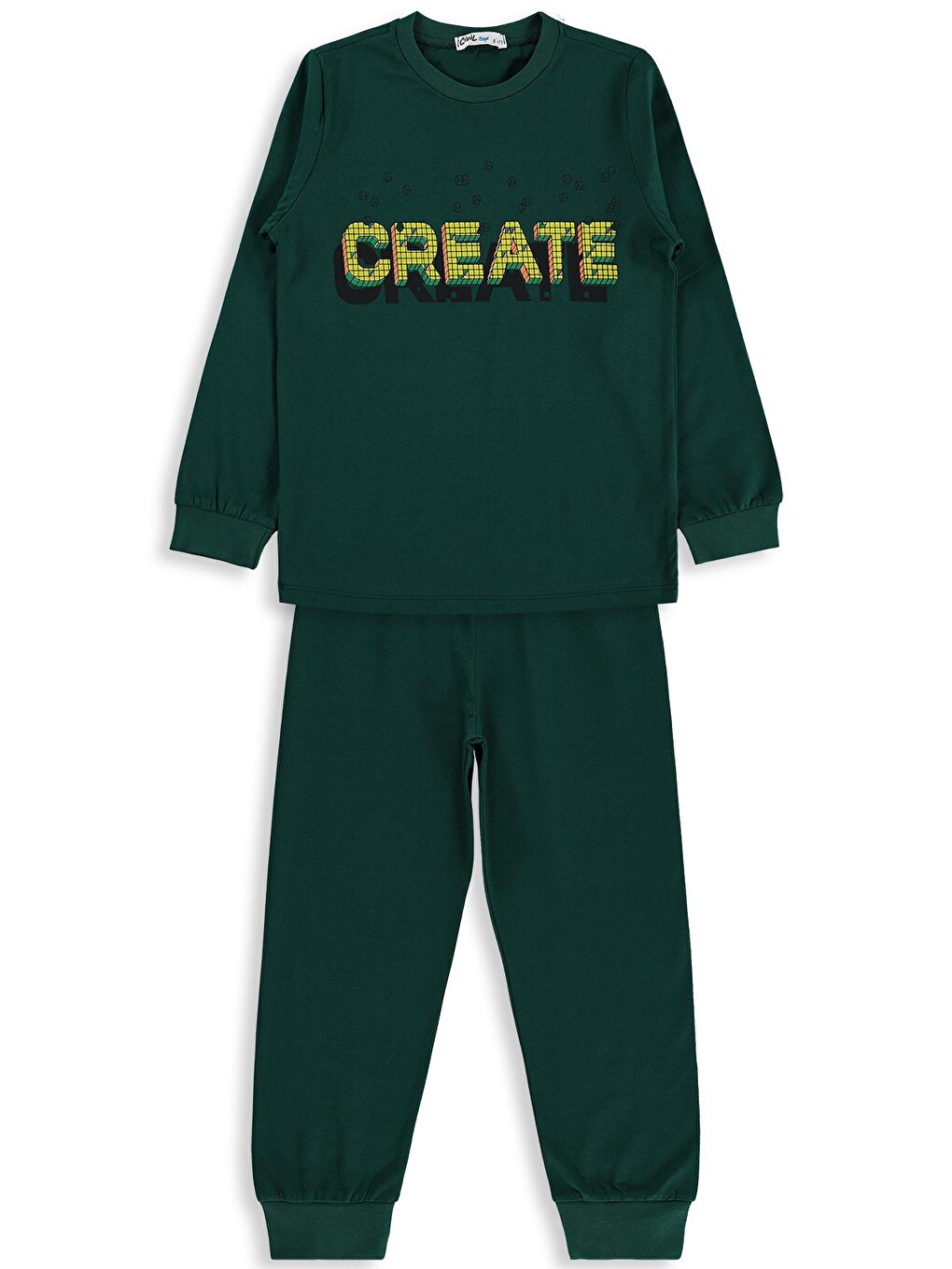 Boys Create Baskılı 6-9 Yaş Pijama Takımı - Yeşil