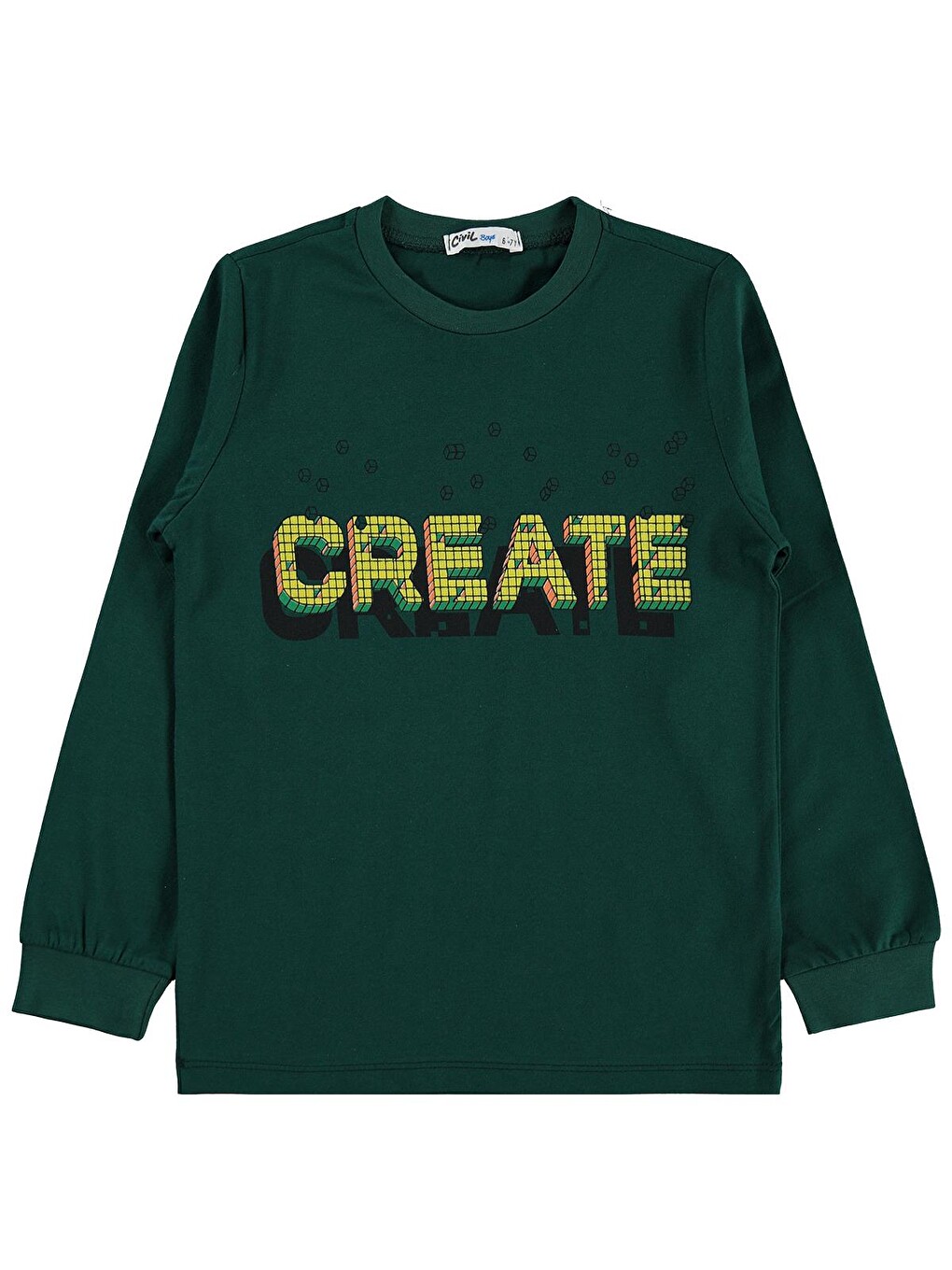 Boys Create Baskılı 6-9 Yaş Pijama Takımı - Yeşil-1