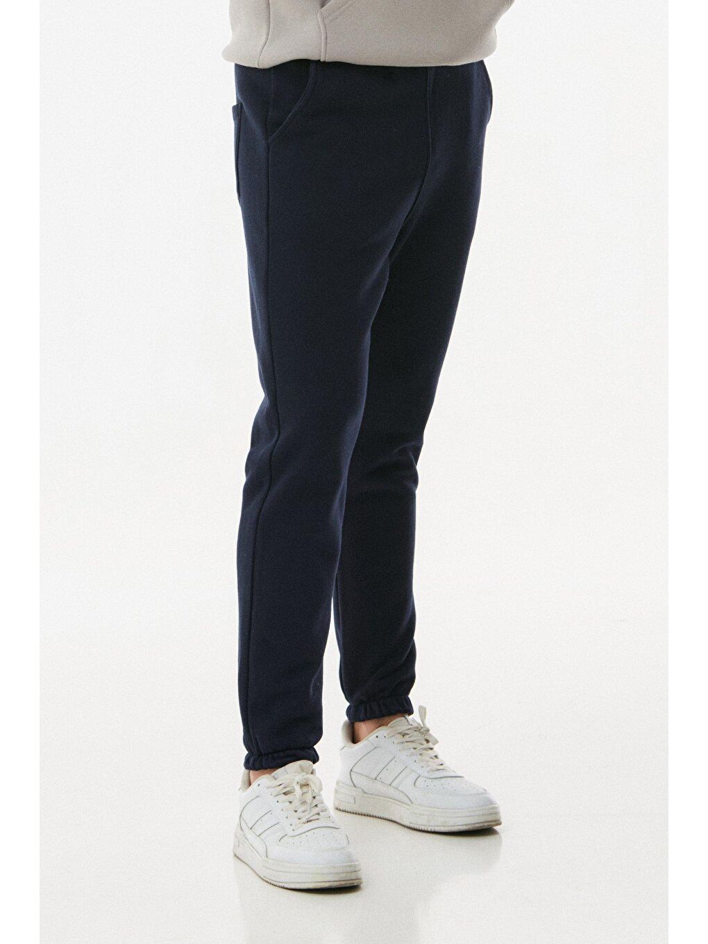 Lacivert Beli Bağcıklı Jogger Eşofman Altı-3