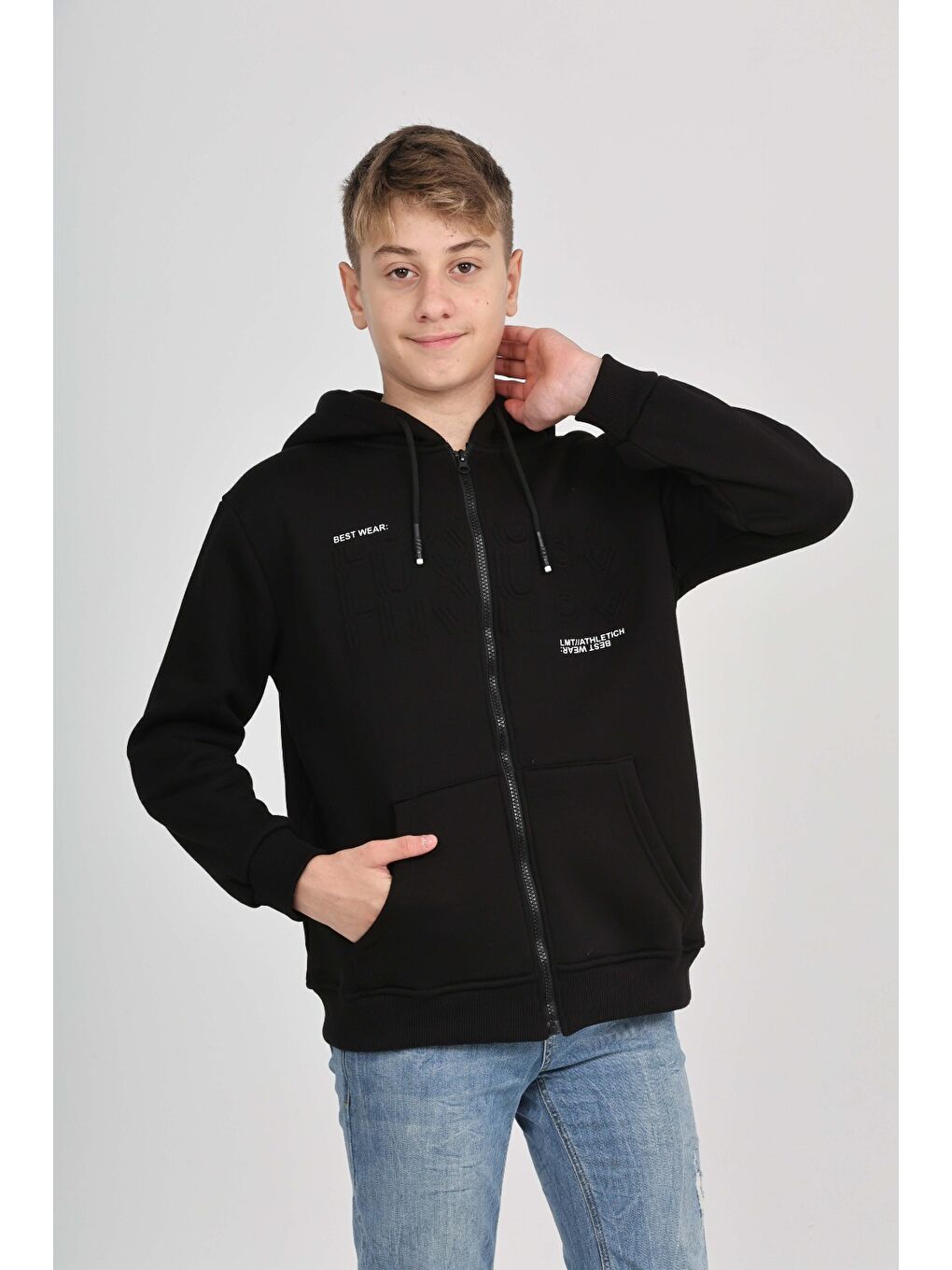 Siyah Erkek Çocuk Luxury Baskılı Hırka-2