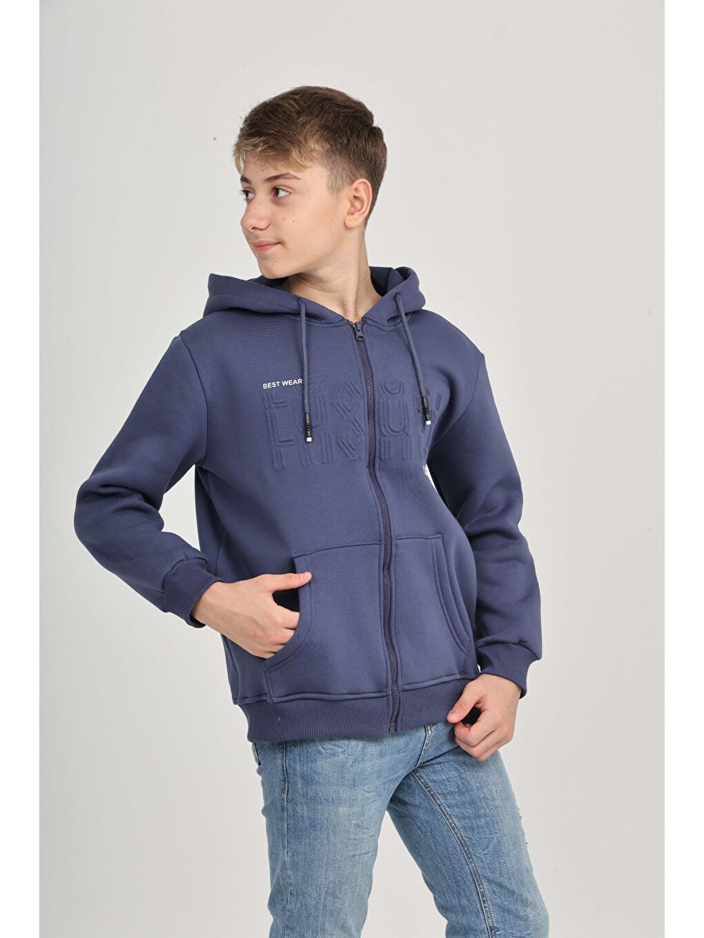 İndigo Erkek Çocuk Luxury Baskılı Hırka-1