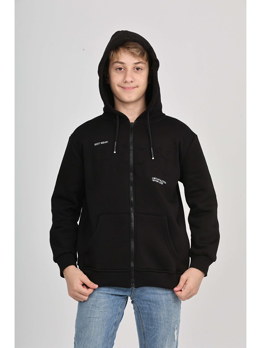 Siyah Erkek Çocuk Luxury Baskılı Hırka-3