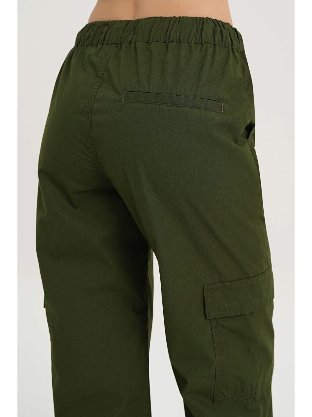 Kadın Haki Paraşüt Jean Pantolon C 4807-014-3