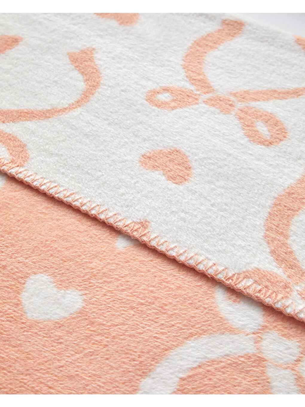 English Home Pembe Love Bow Pamuklu Bebe Battaniye 100x120 cm Somon - 1