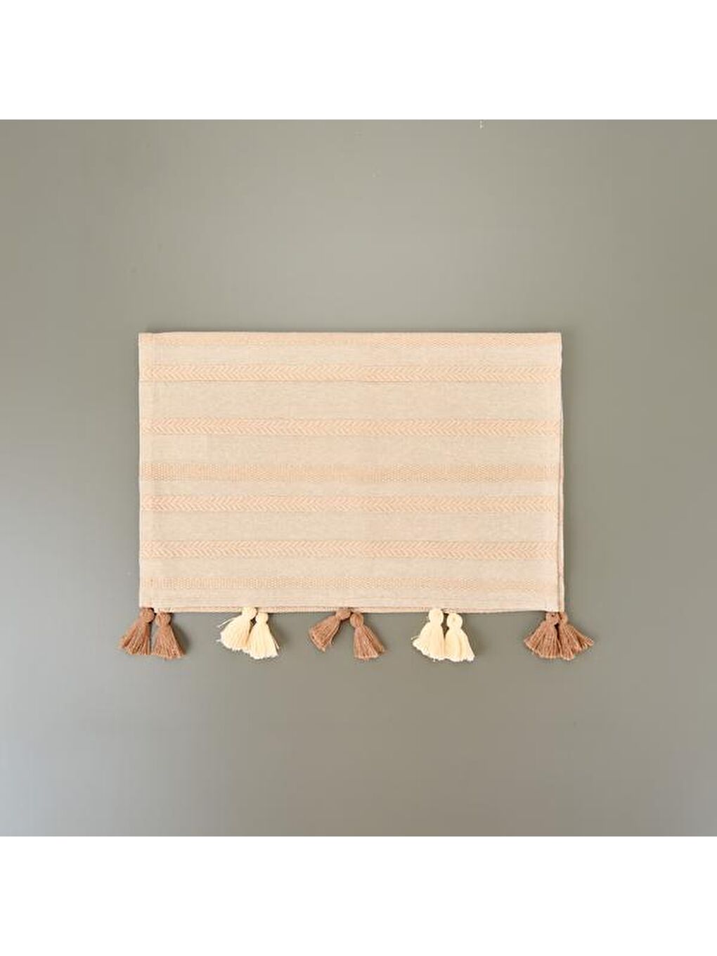 Evidea Soft Siena Püsküllü Runner - Bej - 50x130 cm - 1