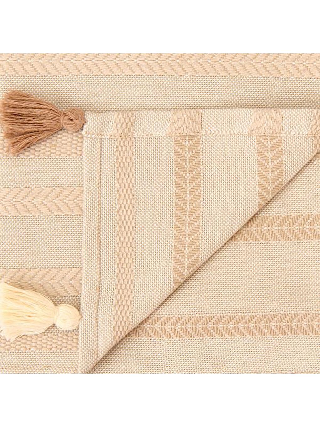 Evidea Soft Siena Püsküllü Runner - Bej - 50x130 cm - 3