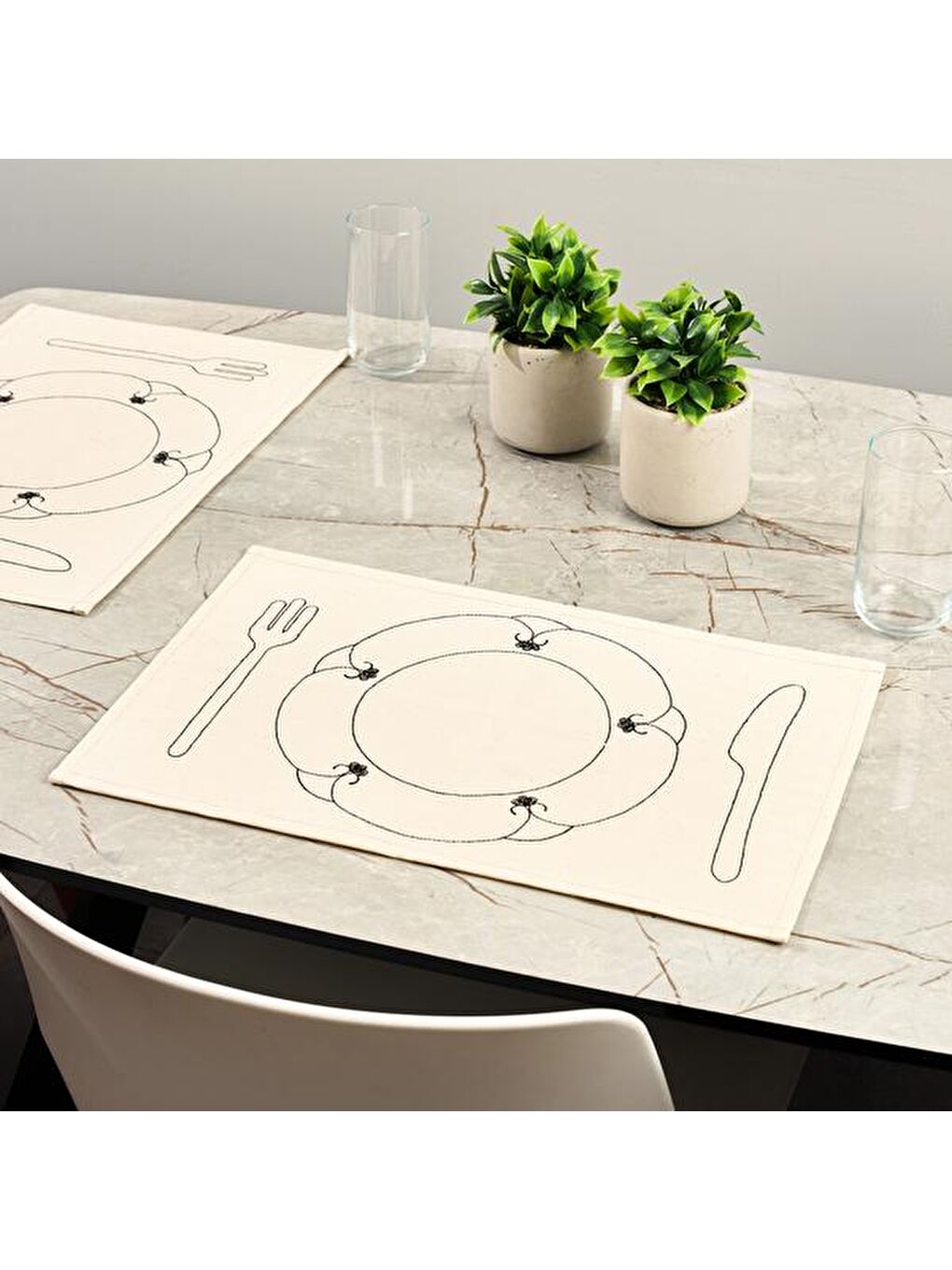Evidea Soft Senem 2'li Amerikan Servis - Bej - 45x30 cm - 1
